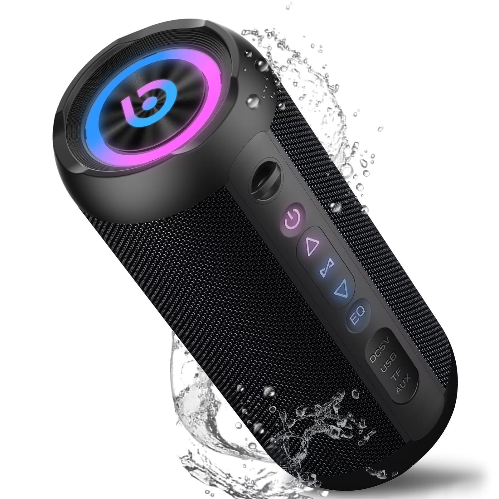 Waterproof Portable Bluetooth Speaker with RGB LED Lights thumbnail 2