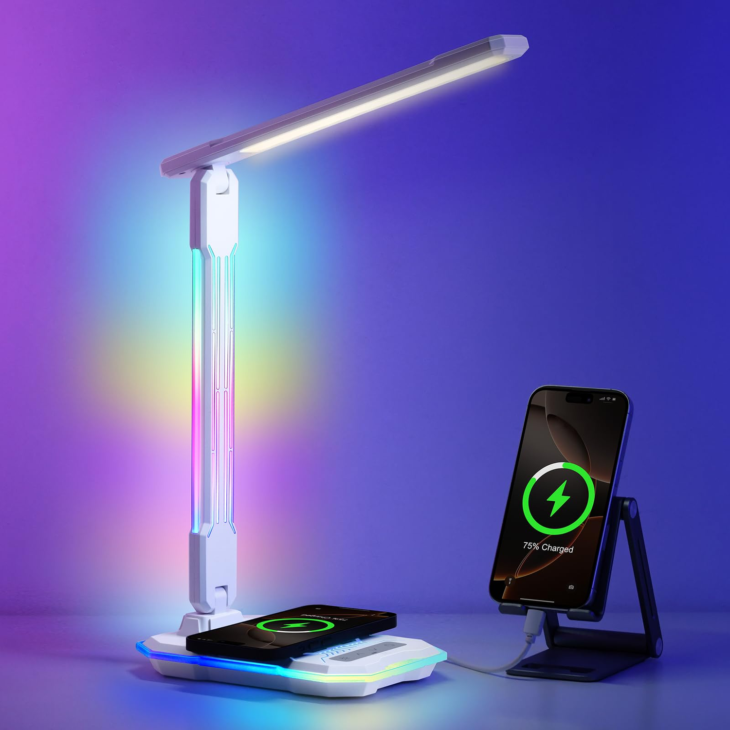 Smart LED Desk Lamp with Wireless Charging Pad